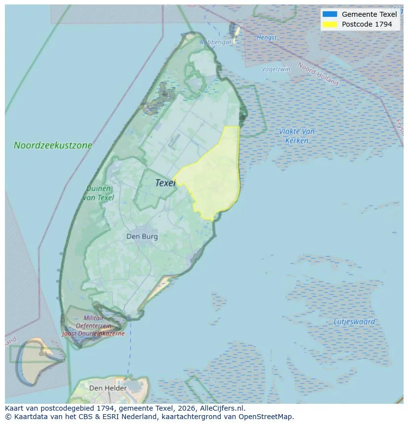 Postcodekaart voor 1794