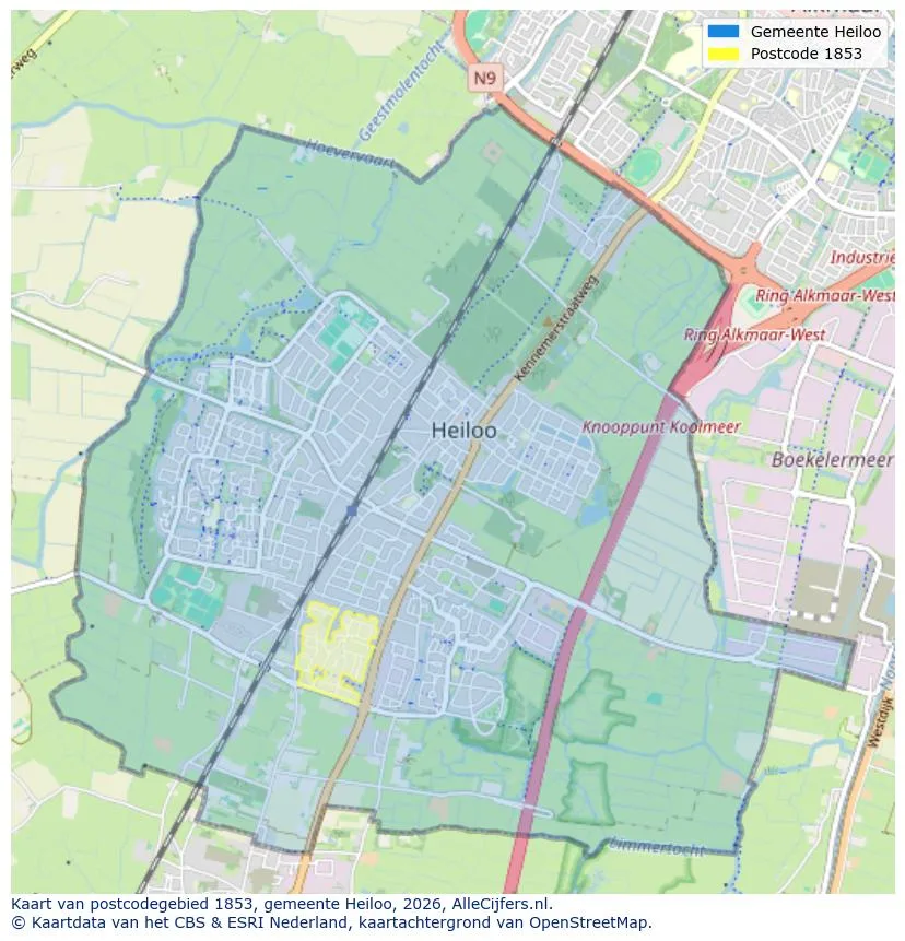 Postcodekaart voor 1853