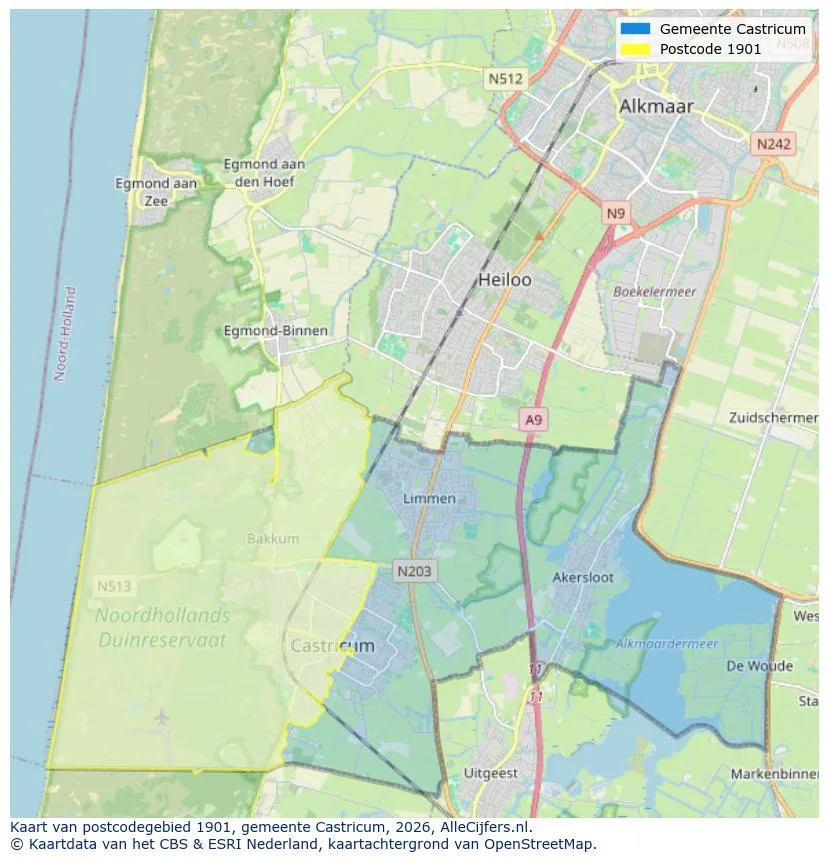 Postcodekaart voor 1901