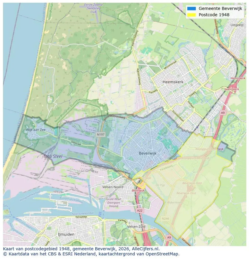 Mapa de códigos postales para 1948