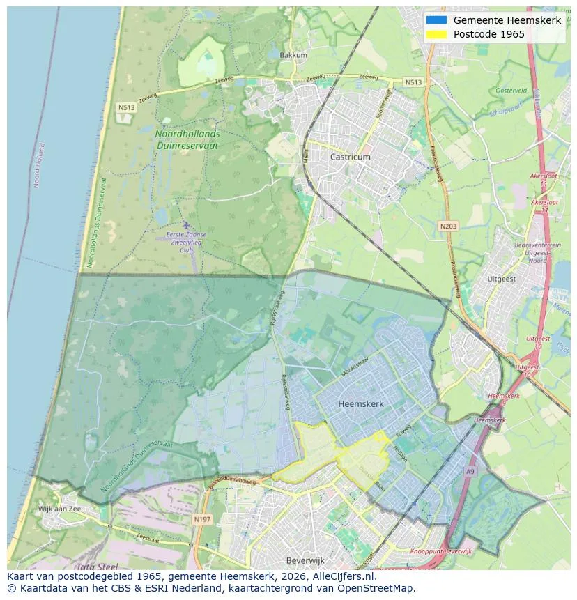 Mapa de códigos postales para 1965