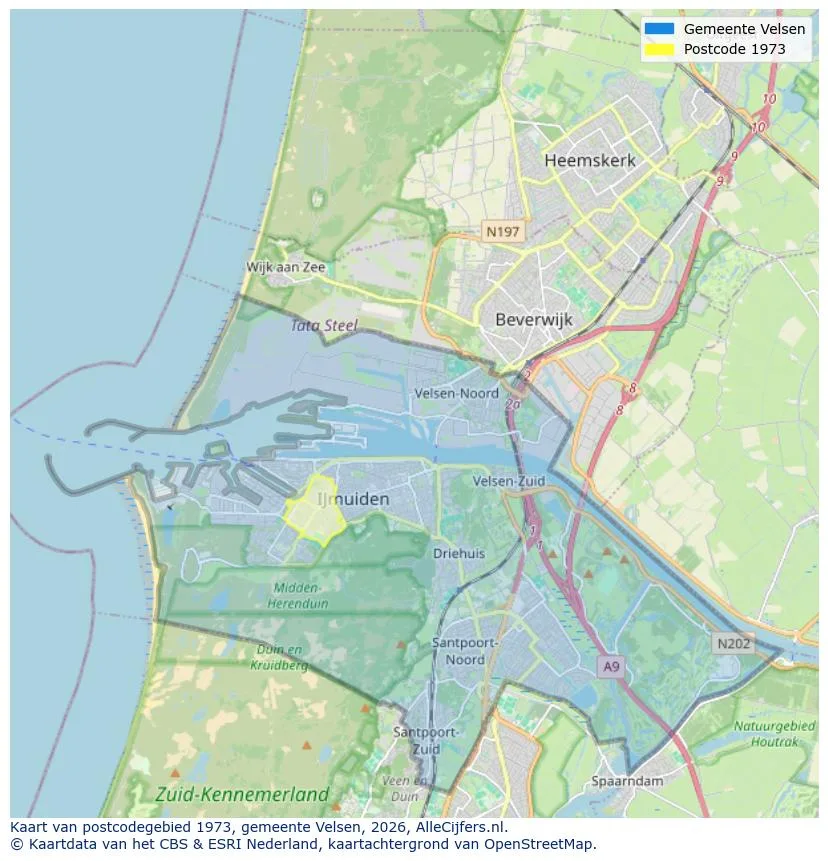 Postcodekaart voor 1973
