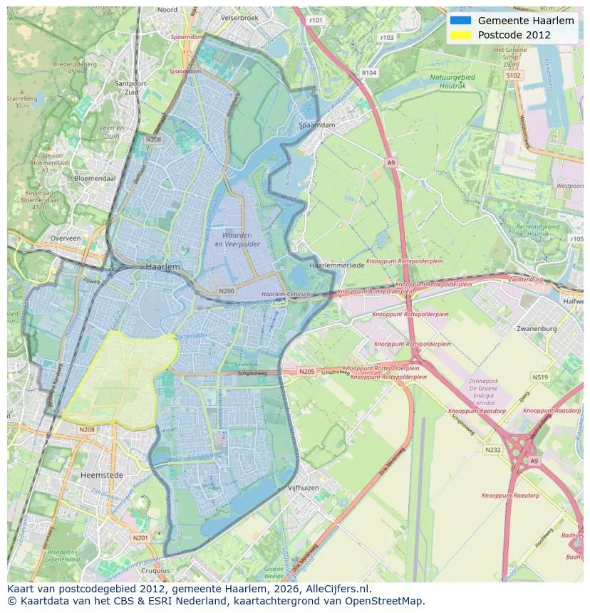 Mapa de códigos postales para 2012
