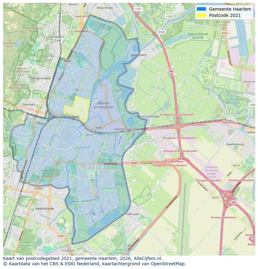 Postcodekaart voor 2021