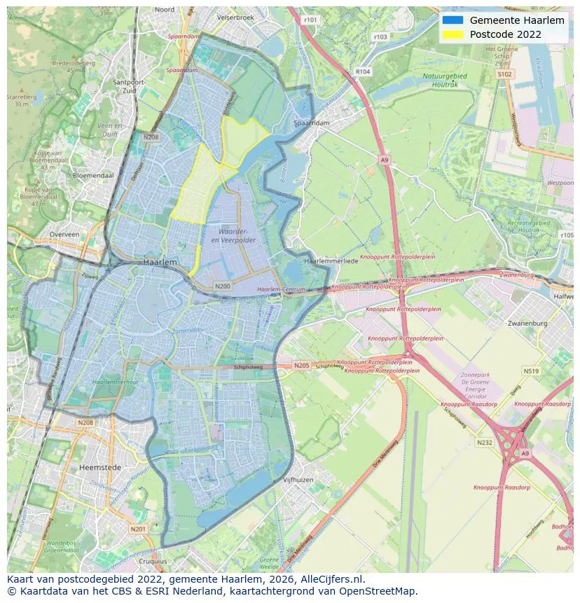 Postcodekaart voor 2022