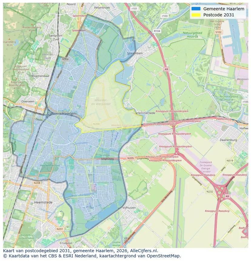 Postcodekaart voor 2031