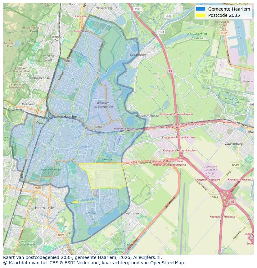 Postcodekaart voor 2035