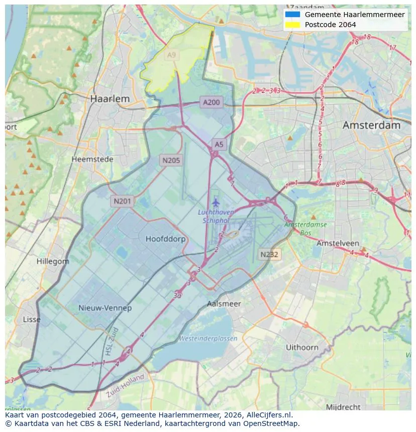 Postcodekaart voor 2064