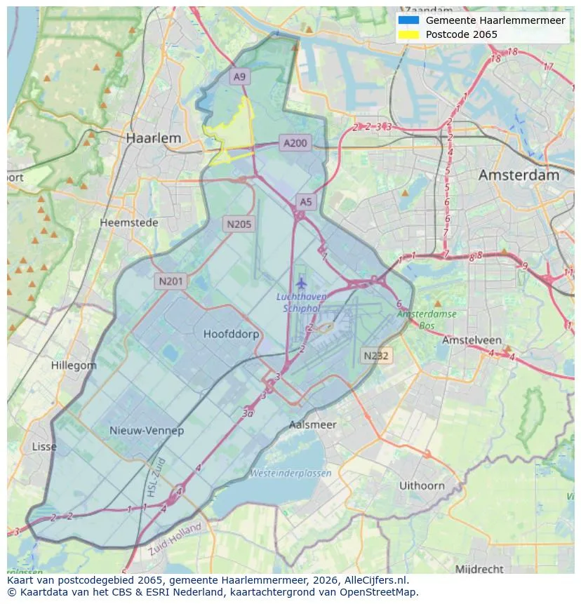 Postcodekaart voor 2065