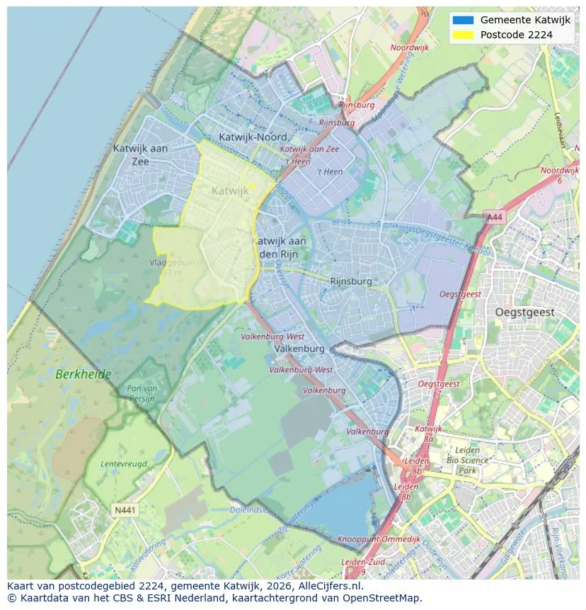 Postcode map for 2224