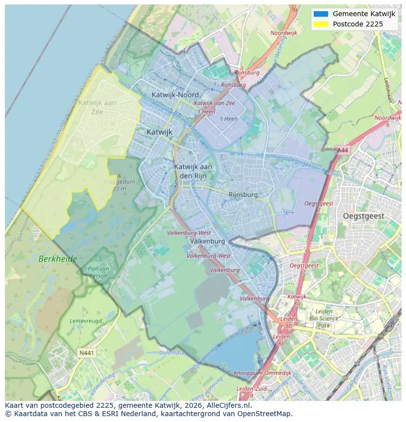 Postcode map for 2225