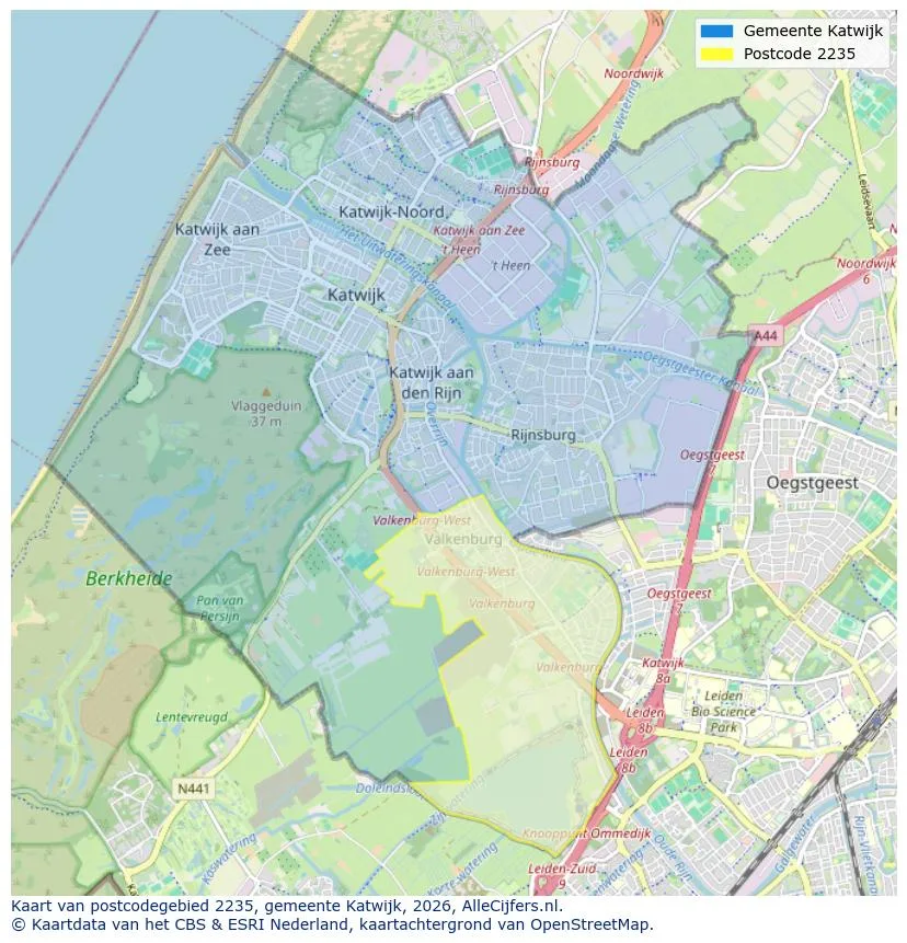 Postcodekaart voor 2235