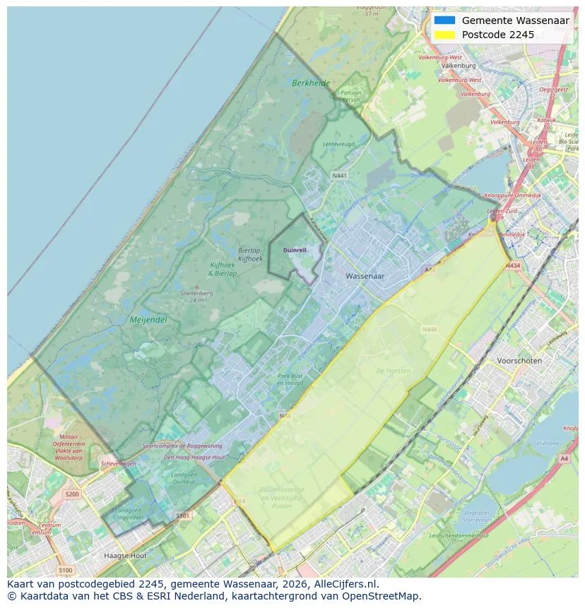 Postcodekaart voor 2245