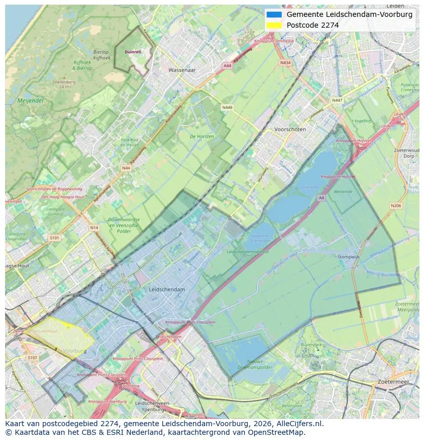 Postcodekaart voor 2274