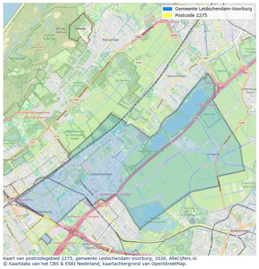 Postcodekaart voor 2275
