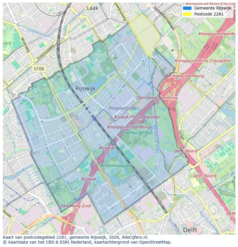 Postcodekaart voor 2281