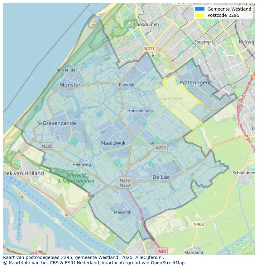 Postcodekaart voor 2295