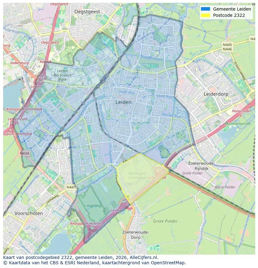 Postcode map for 2322