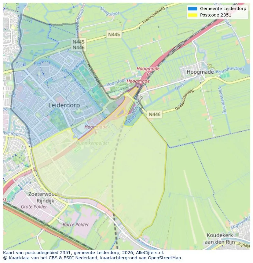 Postcodekaart voor 2351