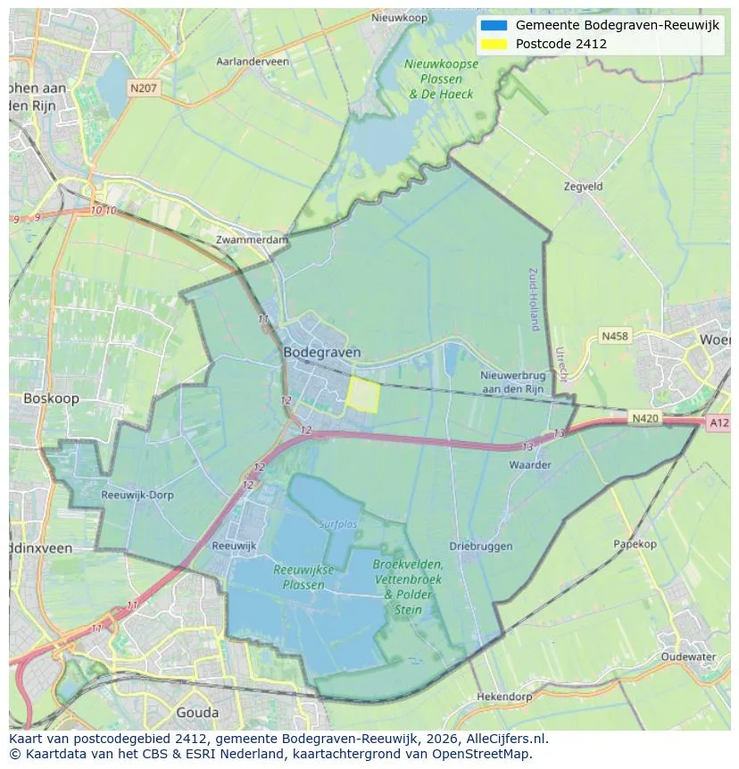 Postcodekaart voor 2412
