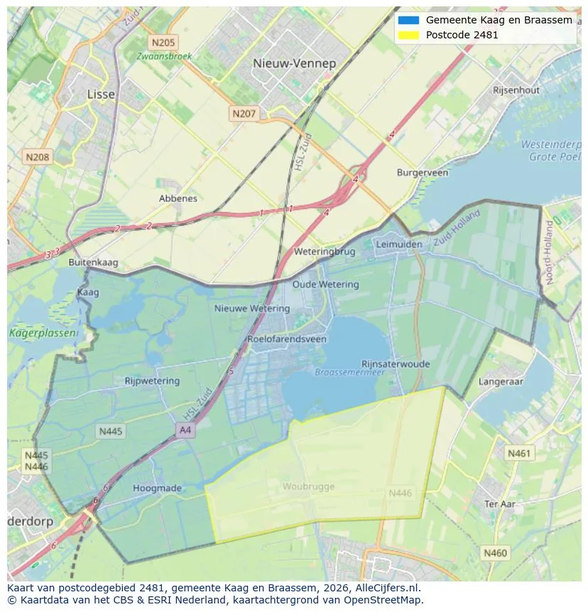 Postcodekaart voor 2481