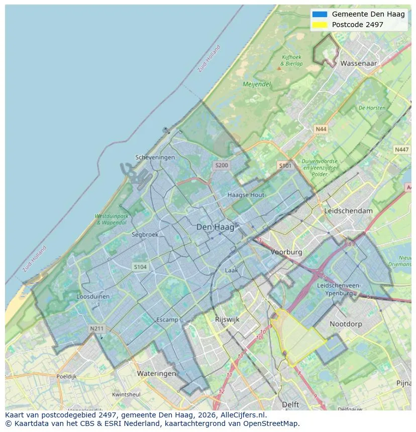 Postcodekaart voor 2497