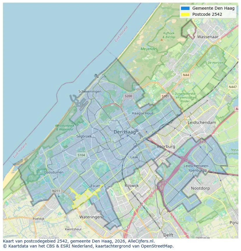 Postcodekaart voor 2542