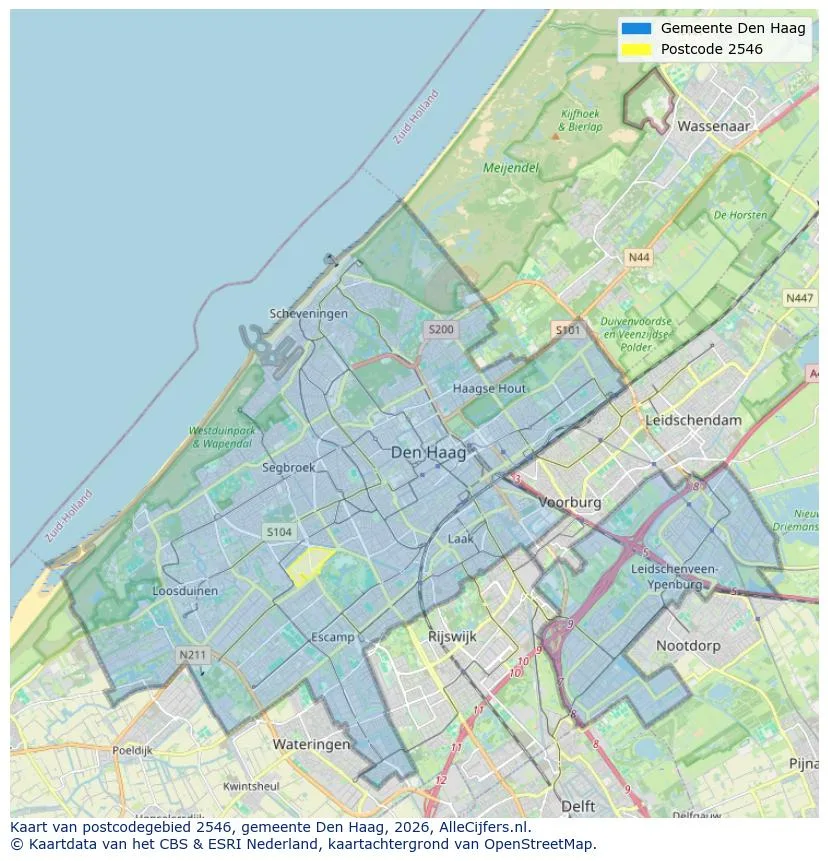 Postcodekaart voor 2546