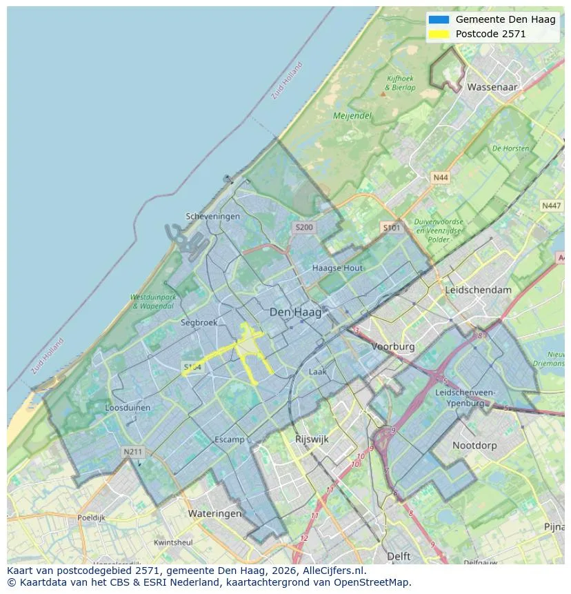 Postcodekaart voor 2571
