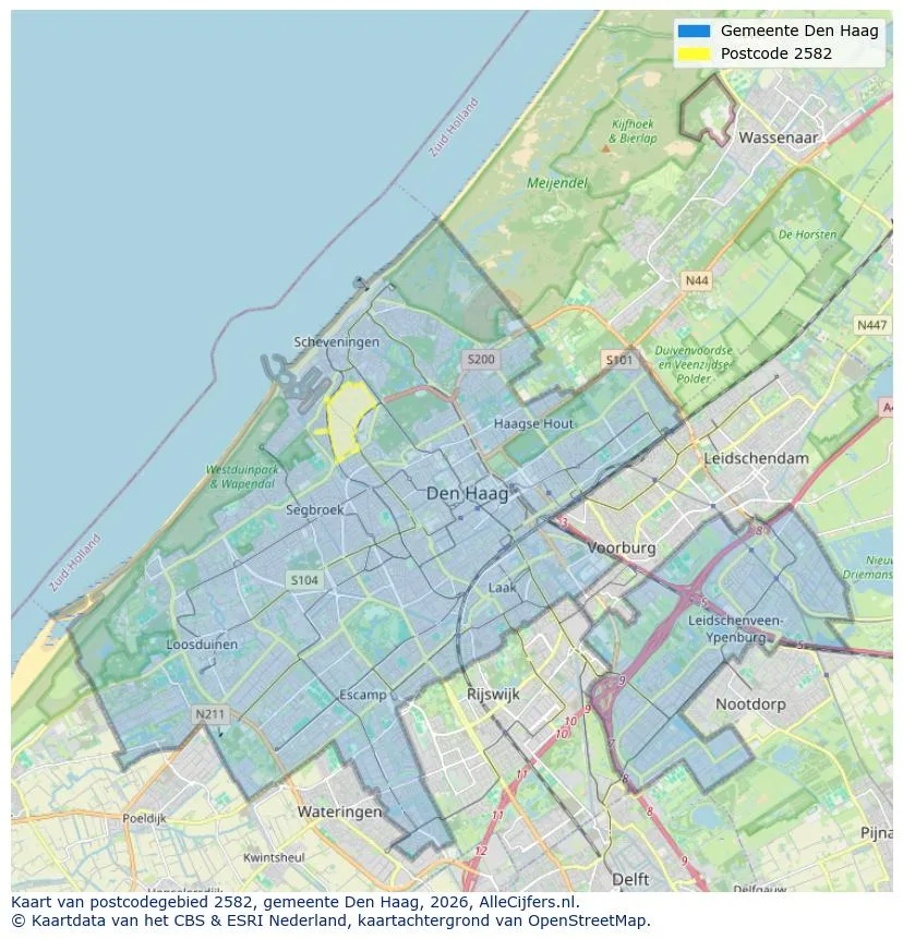 Postcodekaart voor 2582