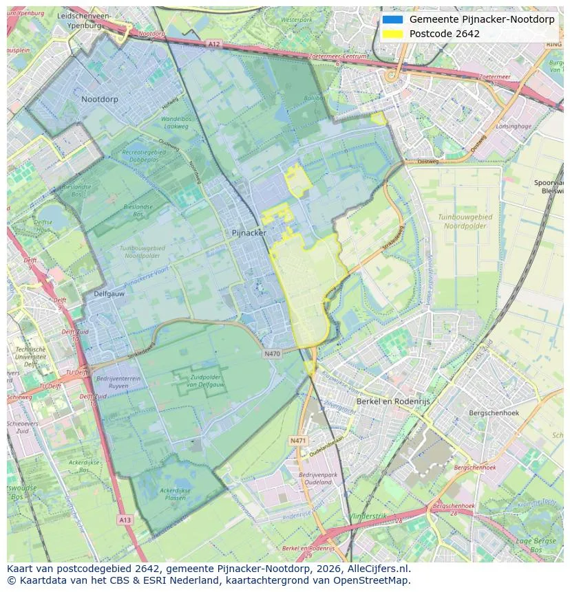 Postcodekaart voor 2642