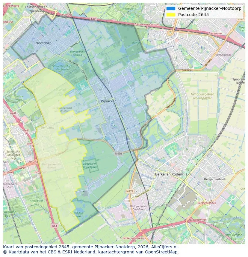Postcodekaart voor 2645