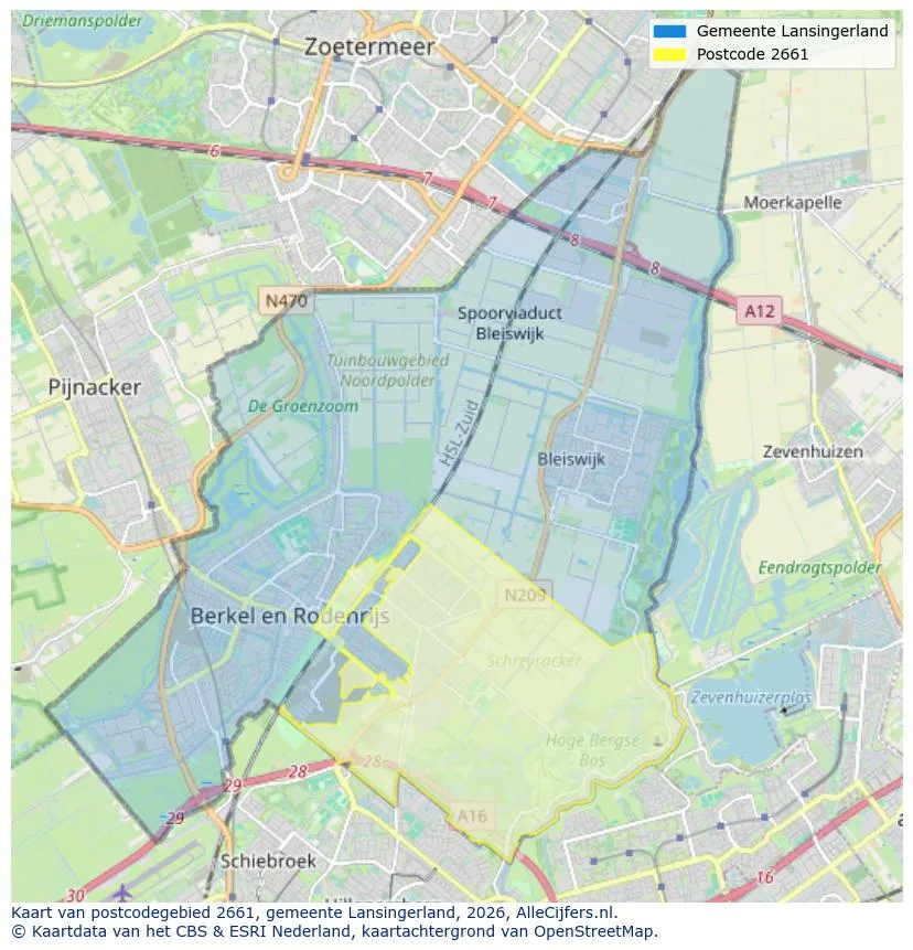 Postcodekaart voor 2661