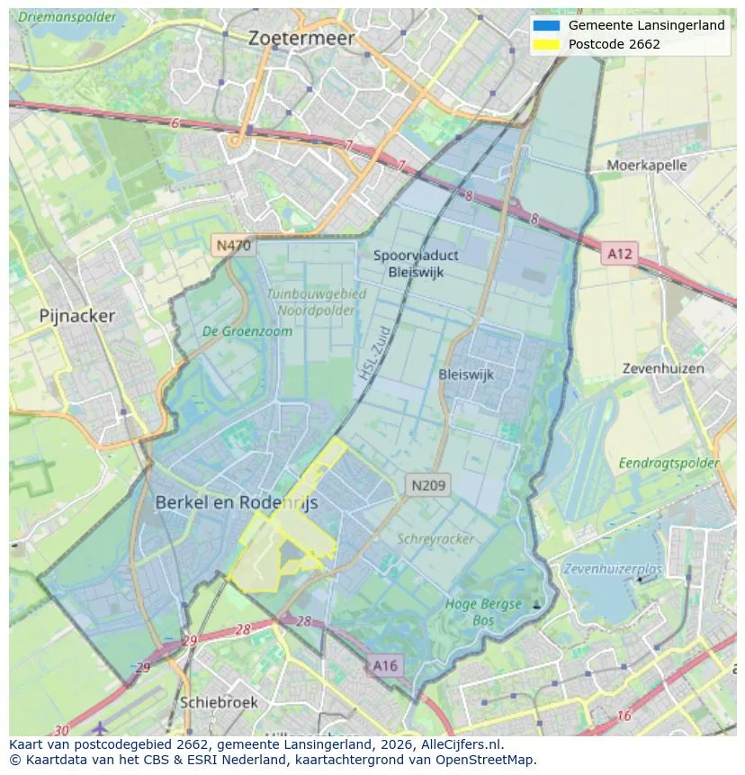 Mapa de códigos postales para 2662