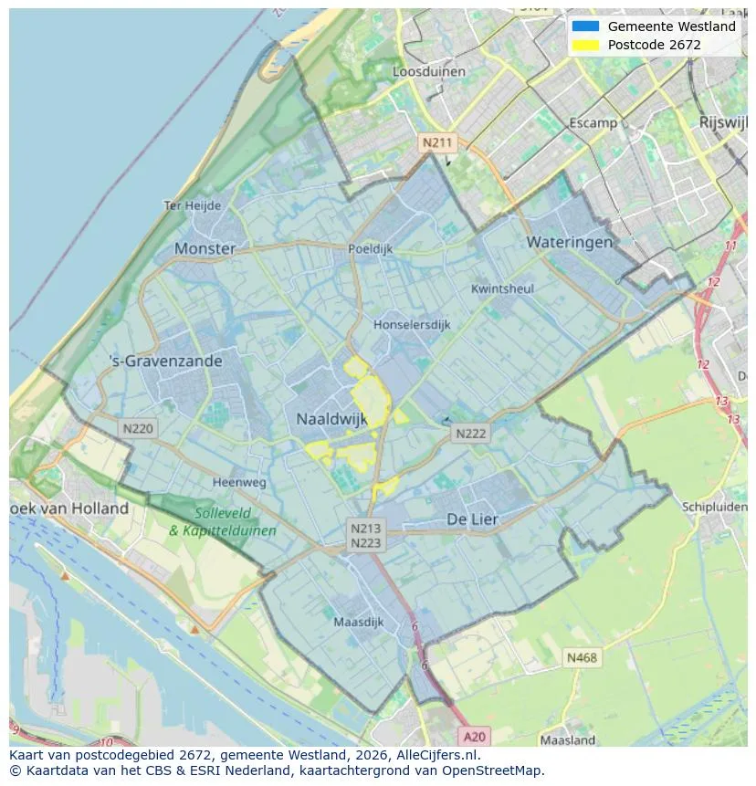 Mapa de códigos postales para 2672