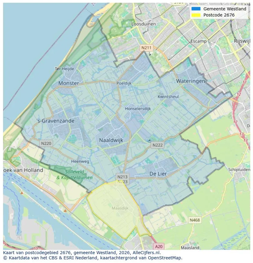 Postcodekaart voor 2676