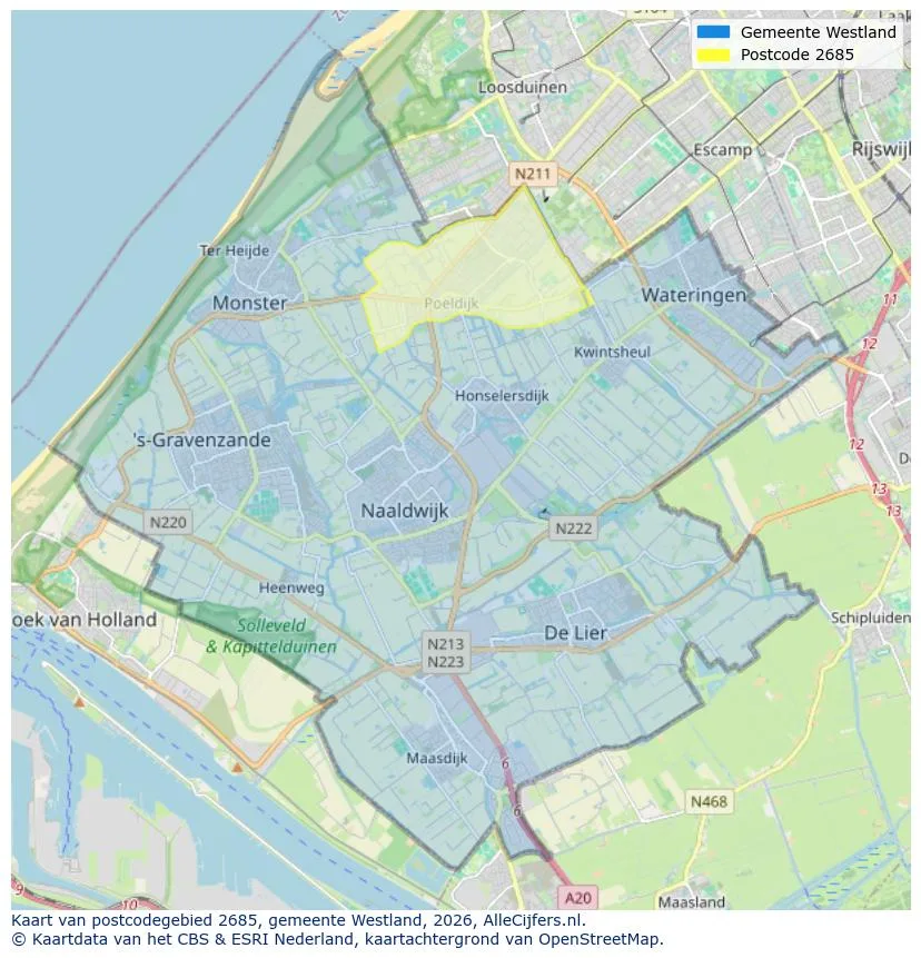 Postcodekaart voor 2685