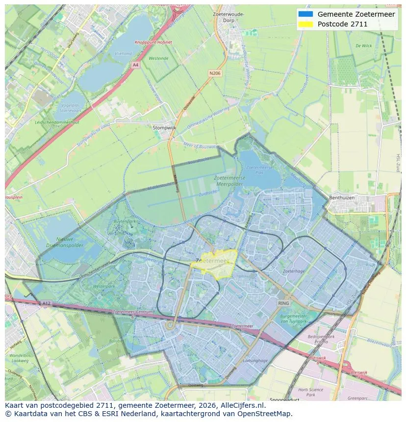 Mapa de códigos postales para 2711