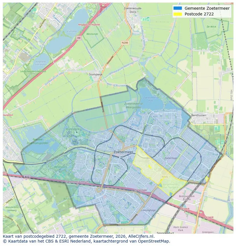 Postcodekaart voor 2722