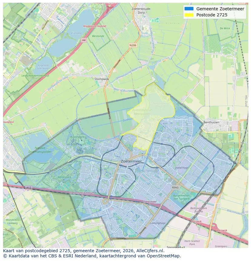 Postcodekaart voor 2725
