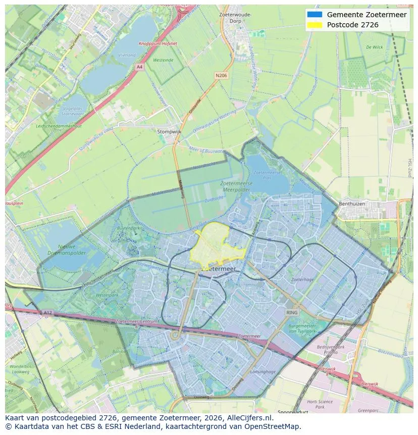Postcodekaart voor 2726