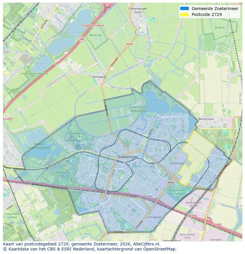 Postcodekaart voor 2729
