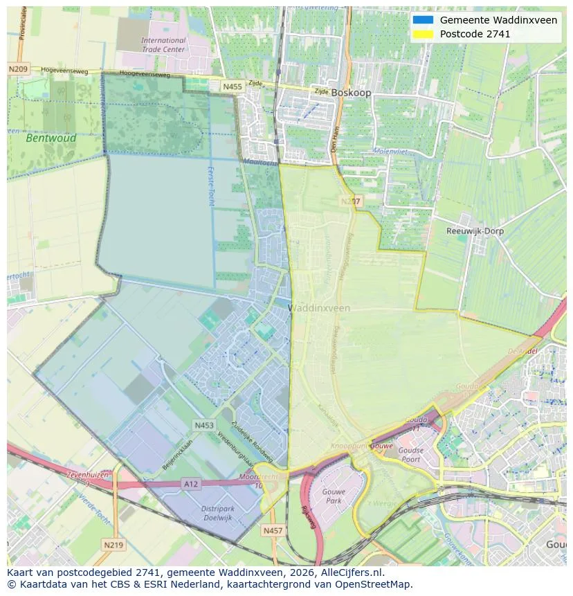 Postcodekaart voor 2741