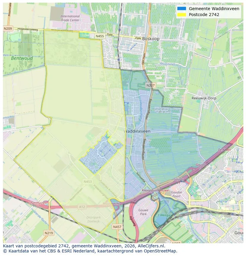 Postcodekaart voor 2742