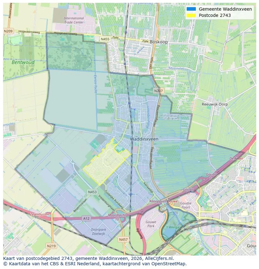 Postcodekaart voor 2743