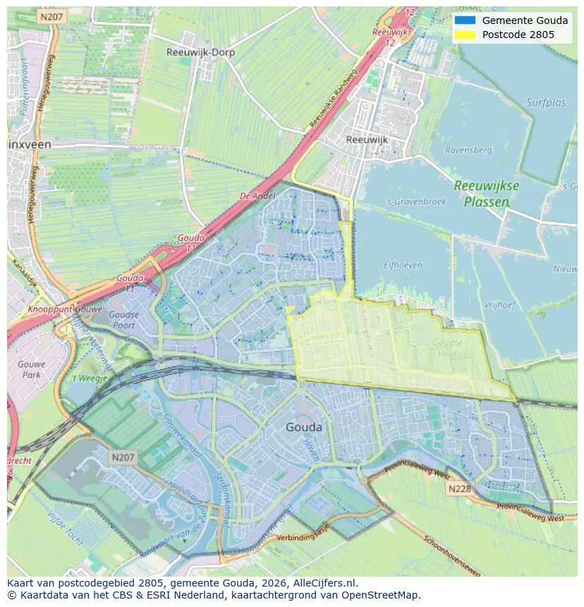 Postcodekaart voor 2805