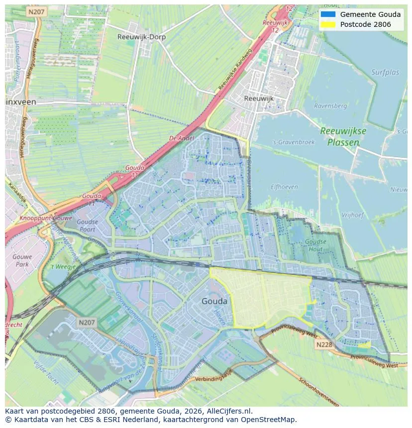 Postcodekaart voor 2806