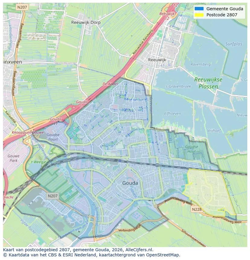 Postcodekaart voor 2807