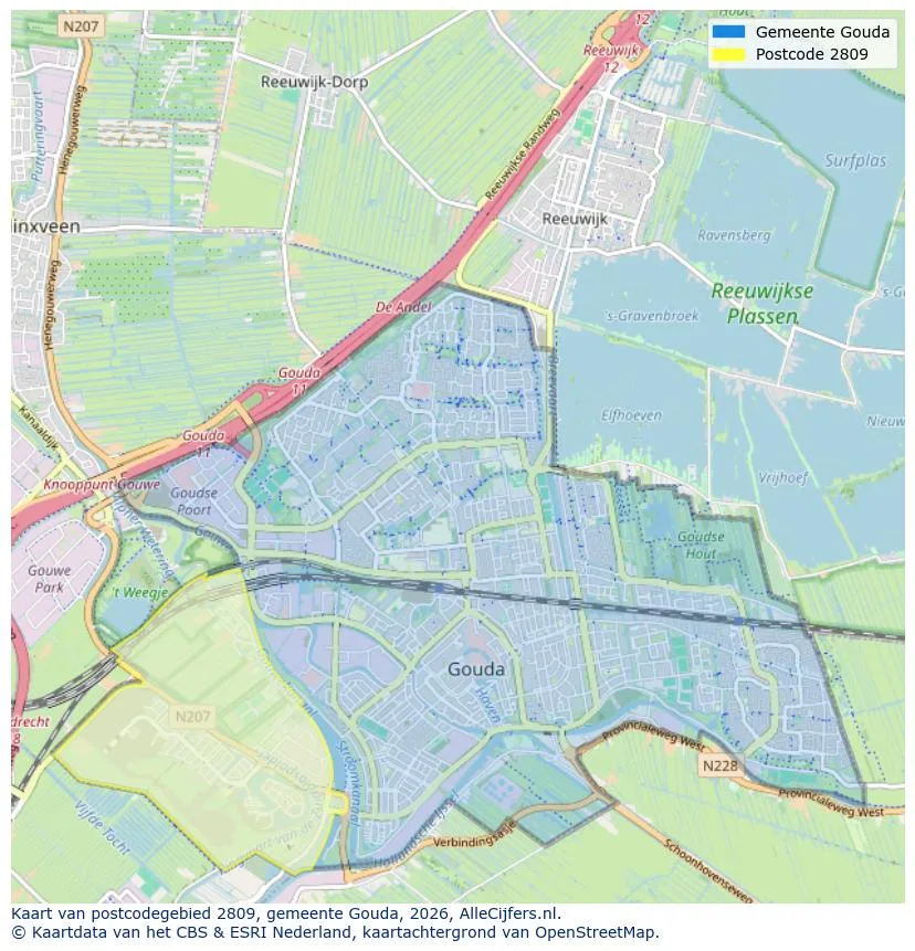 Postcodekaart voor 2809