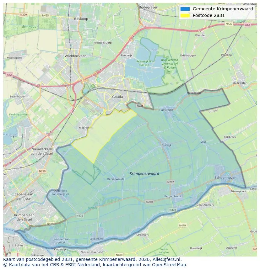 Postcodekaart voor 2831